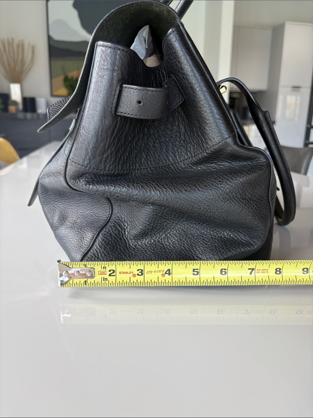 Men's Mulberry Black Pebbled Leather Holdall with Gold Hardware - Picture 8 of 11